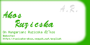 akos ruzicska business card